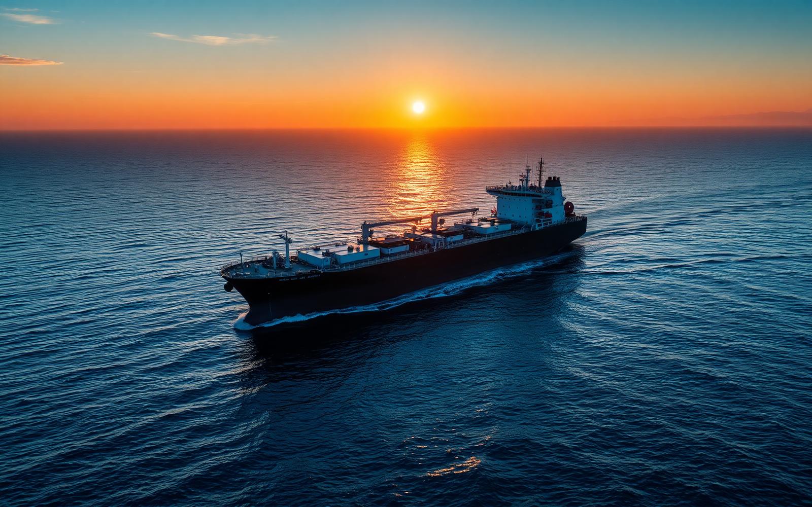 Oil tanker at sea